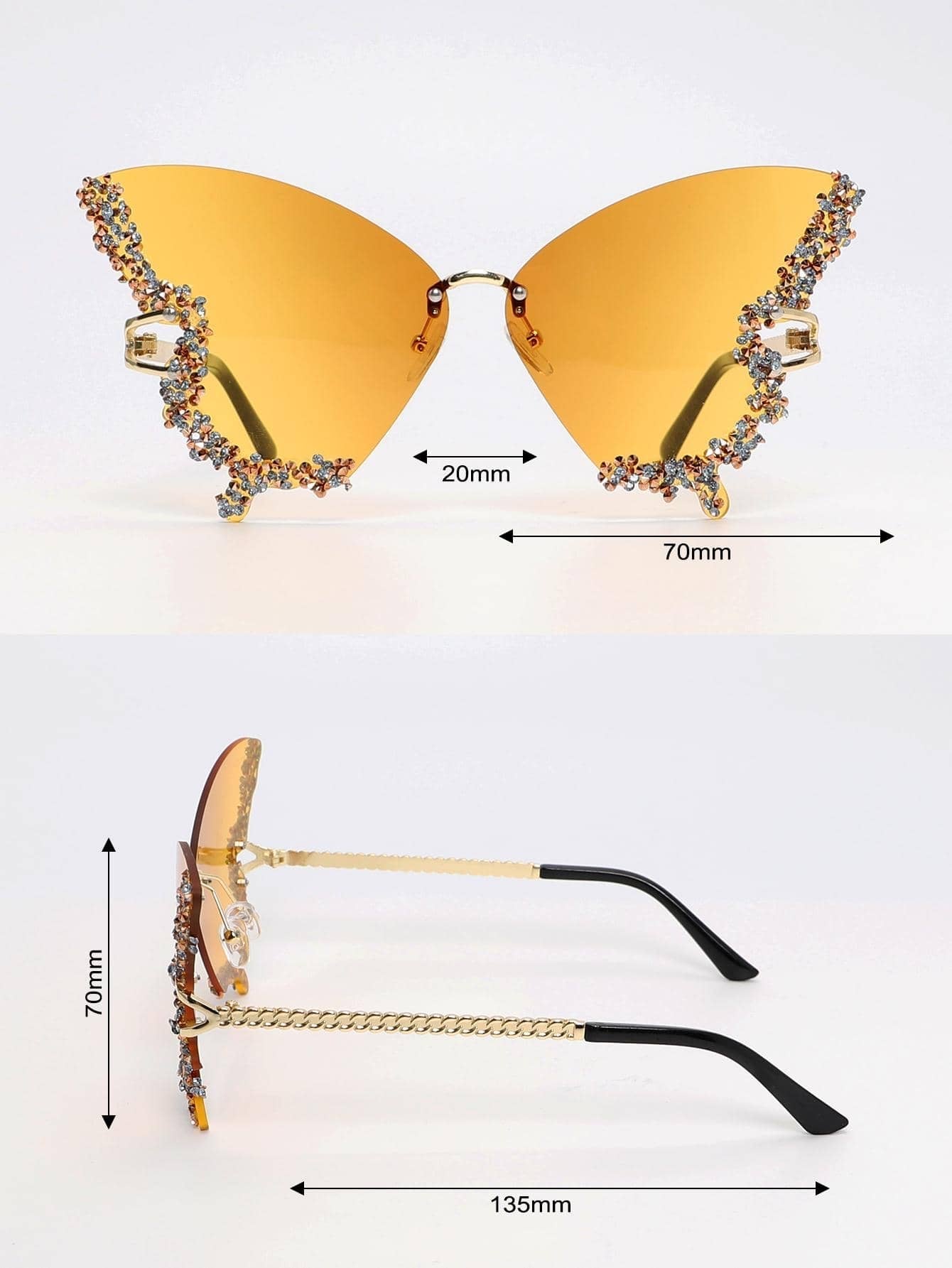 Luxury Diamond Butterfly Sunglasses for Women