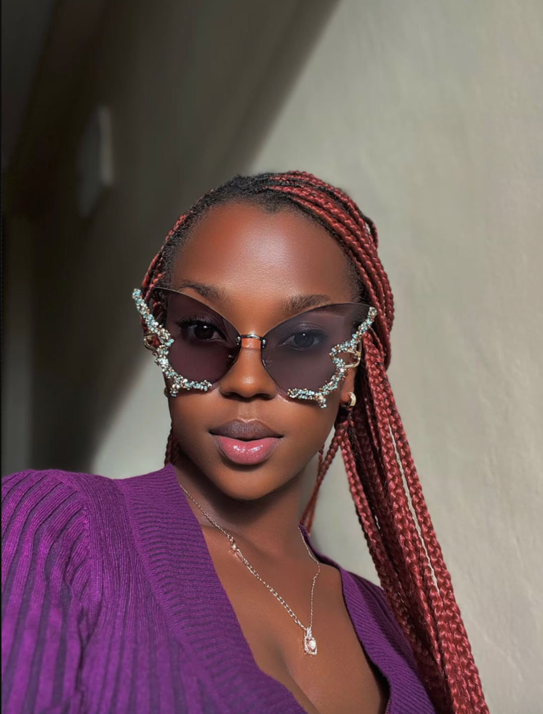 Luxury Diamond Butterfly Sunglasses for Women