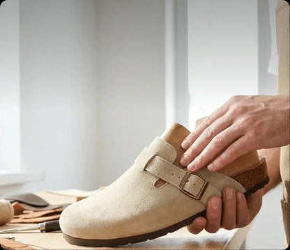 Aspen Suede Buckle Clog